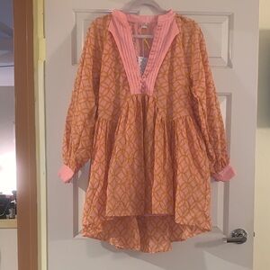 NWT ROIII Pink and Orange Patterned Tunic